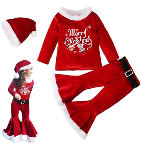 Shitafe Frohe Weihnachten-Outfit,Hautfreundliches Weihnachtsmannkostüm aus Samt | Weiches Samt-Weihnachtsmann-Cosplay-Oberteil mit Schlaghose für Familientag, Weihnachten von Shitafe