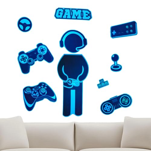 Shitafe Gaming -Wandtattoos, Gaming -Wandaufkleber - Glühende Spielcontroller -Abziehbilder - Gamer Wall Stickers Game Room für Kinder Mädchen Schlafzimmer Spielzimmer nach Hause von Shitafe