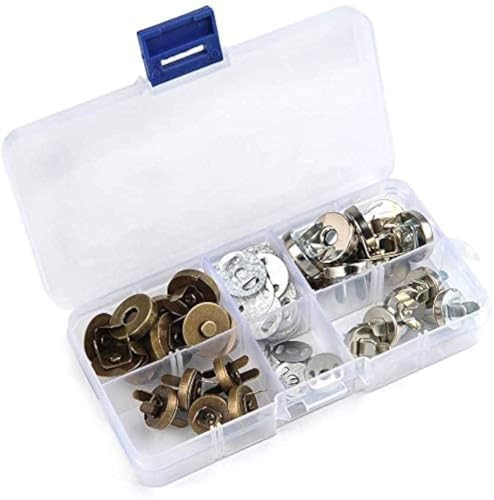 Shiwaki 20 Sets 14/18mm Magnetischer Druckknopf Magnetknopf für Geldb?rsen,N?Hen,Taschen, Kleidung,Leder,Basteln von Shiwaki