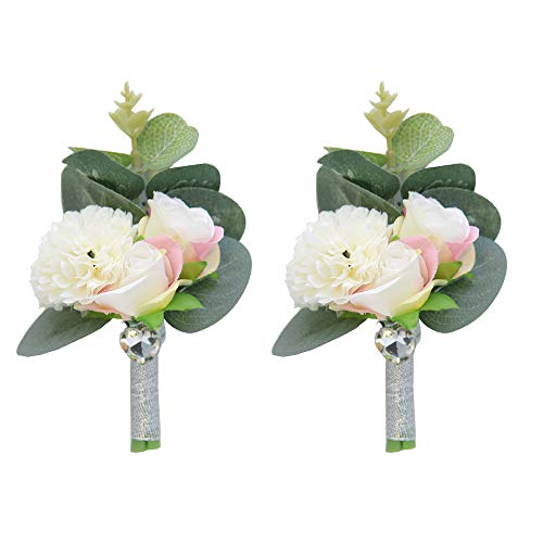 Shiwaki 2pcs Hochzeit liefert Dekoration M?dchen Brautjungfer Boutonniere Abschlussball Party Corsage Hochzeit Dekoration Geschenk (wei?) von Shiwaki