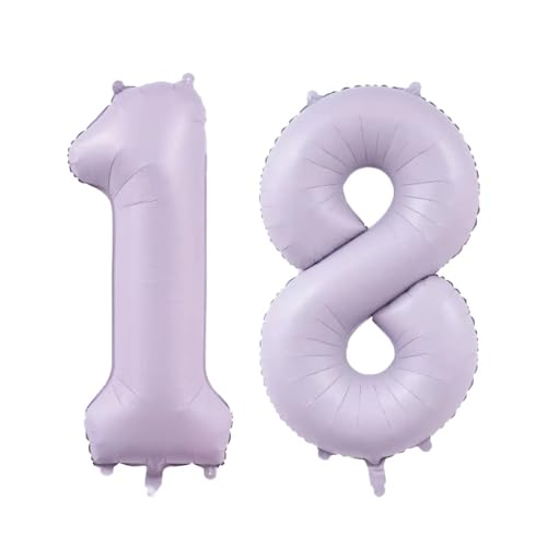 Geburtstag zahlen Luftballon 18 jahre-cremeviolett XXL Jumbo Folienballon 40 Zoll – 101 cm Luftballons18 Geburtstag Junge Mädchen Babyparty Geburtstagsdeko Jubiläumsparty Dekoration von Shixpiov