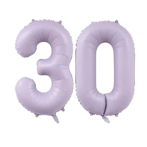 Geburtstag zahlen Luftballon 30 jahre-cremeviolett XXL Jumbo Folienballon 40 Zoll – 101 cm Luftballons 30. Geburtstag Junge Mädchen Babyparty Geburtstagsdeko Jubiläumsparty Dekoration von Shixpiov