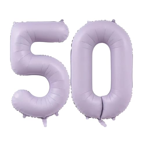 Geburtstag zahlen Luftballon 50 jahre-cremeviolett XXL Jumbo Folienballon 40 Zoll – 101 cm Luftballons50. Geburtstag Junge Mädchen Babyparty Geburtstagsdeko Jubiläumsparty Dekoration von Shixpiov