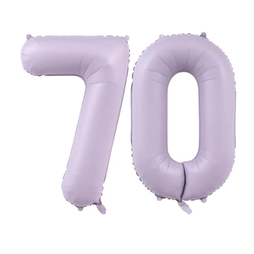 Geburtstag zahlen Luftballon 70 jahre-cremeviolett XXL Jumbo Folienballon 40 Zoll – 101 cm Luftballons 70. Geburtstag Junge Mädchen Babyparty Geburtstagsdeko Jubiläumsparty Dekoration von Shixpiov