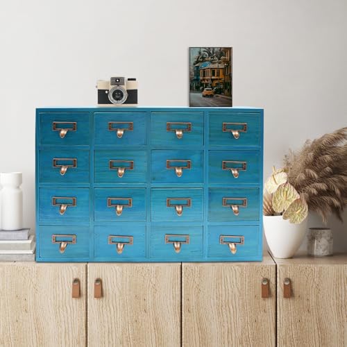 16 Schubladen Apotheker Schrank SchubladenschräNke Organizer Aufbewahrungsbox Truhen Und SchräNke KräUter Holz Schreibtisch Schublade für kann im Wohnzimmer Kommode Küche Büro Drogeriemarkt etc von Shiyinge