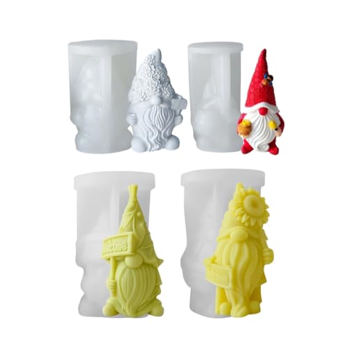3D-Kerzenformen für Kerzen, Epoxidharz, handgefertigt, Wachs, Seife, Dekorationen, 4 Stück von Shntig