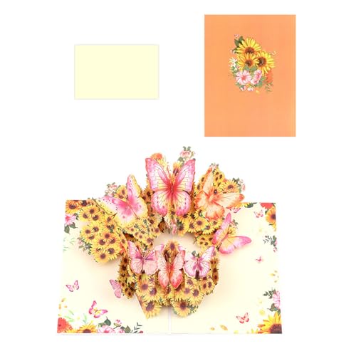 Einzigartige 3D-Blumen- und Schmetterlingskarte, elegante visuelle Wirkung, 3D-Schmetterlings- und Blumen-Karte für Geburtstage, Jubiläen Einzigartige 3D-Blumen- und Schmetterlingskarte, elegante visuelle Wirkung, 3D-Schmetterlings- und Blumen-Karte für Geburtstage, Jubiläen von Shntig