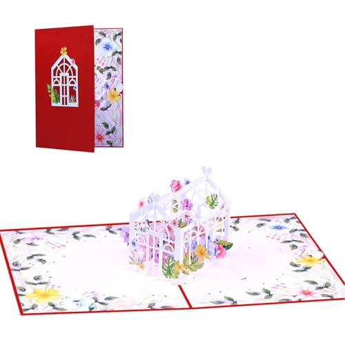 Elegante 3D-Popup-Grußkarte, Festival, 3D-Popup-Karte für Party, Festival, bunte Blumenhaus-Grußkarte Elegante 3D-Popup-Grußkarte, Festival, 3D-Popup-Karte für Party, Festival, bunte Blumenhaus-Grußkarte von Shntig