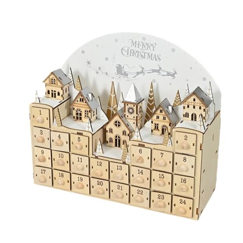 Holz LED beleuchteter Adventskalender, Weihnachts-Countdown-Kalender, Box mit LED-beleuchteten Baum- und Rentier-Dekoren Holz LED beleuchteter Adventskalender, Weihnachts-Countdown-Kalender, Box mit LED-beleuchteten Baum- und Rentier-Dekoren von Shntig