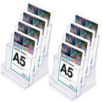 2 Showdown® Displays Tischprospekthalter SL transparent DIN A5 4 Fächer von Showdown® Displays