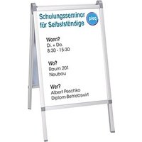 Showdown® Displays Kundenstopper Prime silber DIN A1 2 Fächer von Showdown® Displays