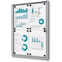 Showdown® Displays Schaukasten Economy XS B1 silber 4x DIN A4 von Showdown® Displays