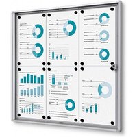 Showdown® Displays Schaukasten Economy XS B1 silber 6x DIN A4 von Showdown® Displays