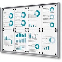 Showdown® Displays Schaukasten Economy XS B1 silber 8x DIN A4 von Showdown® Displays