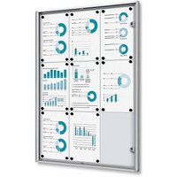 Showdown® Displays Schaukasten Economy XS B1 silber 9x DIN A4 von Showdown® Displays