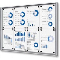 Showdown® Displays Schaukasten Economy XS silber 8x DIN A4 von Showdown® Displays