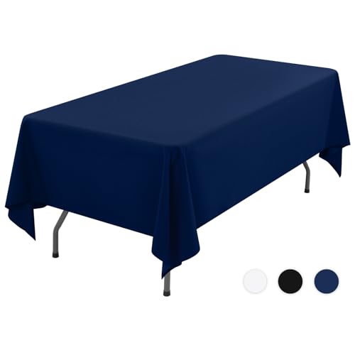 Showgeous Tischdecke Navy Blau Tischdecken 153×260cm Rechteckige Tischdecke aus Polyestergewebe Waschbare Tischdecke Tischtuch für Restaurant Buffetpartys und Camping von Showgeous