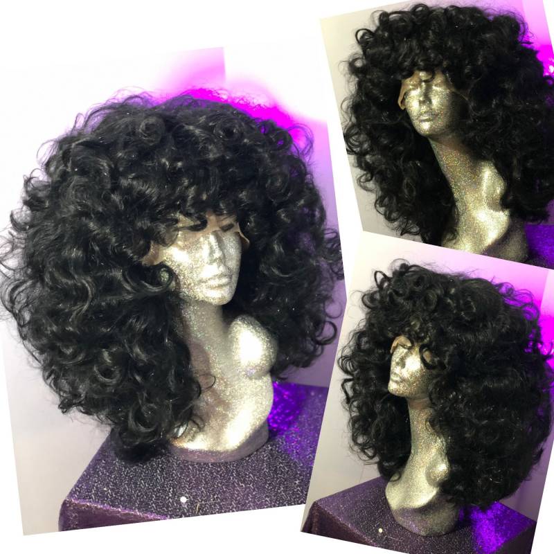 Curly Schwarz 80Er Jahre Aerobic Instruktor Lacefront von Showgirlvanity