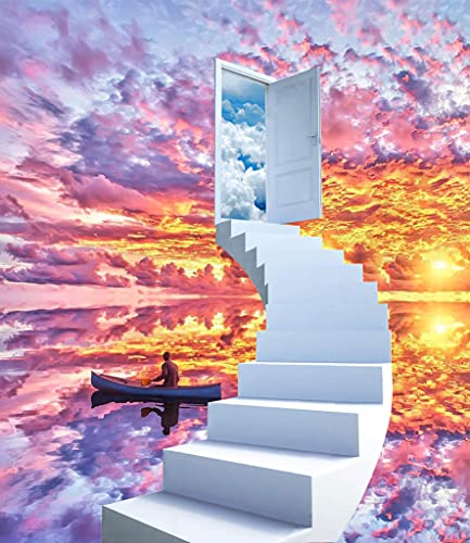 Showker 5D Diamant Painting BilderLeiter Sonnenuntergang, DIY Diamond Painting Bilder Zubehör Runde Diamond Kreuzstich Stickerei Dekoration Schlafzimmer Büro Home Wandbild 30x40cm von Futtest