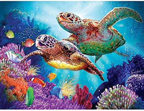 Showker 5D Diamant Painting Kit Ozean - DIY Diamond Painting Schildkröte Bilder Runde Zubehör für Runde Diamond Kreuzstich Stickerei - Dekorative Kunst für Büro und Zuhause 30x40 cm von Showker