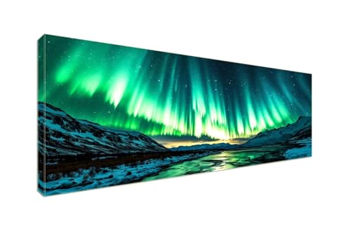 5D Diamant Painting Bilder, Diamond Painting Aurora-Landschaft Diamond Art Painting Set, Diamond Painting XXL Basteln Erwachsene, Stickerei Kreuzstich Diamant Kunst Malerei, Room Decor175x70cm S-915 von Shozhoo