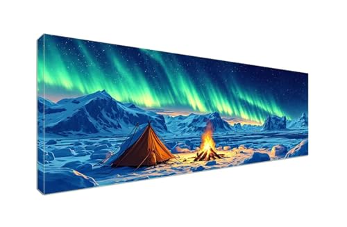 5D Diamant Painting Bilder, Diamond Painting Aurora Mountain Diamond Art Painting Set, Diamond Painting XXL Basteln Erwachsene, Stickerei Kreuzstich Diamant Kunst Malerei, Room Decor250x100cm S-917 von Shozhoo