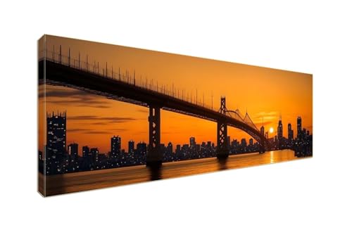 5D Diamant Painting Bilder, Diamond Painting Brooklyn Bridge bei Sonnenuntergang Diamond Art Painting Set, Diamond Painting XXL Erwachsene, Stickerei Kreuzstich Diamant Kunst Malerei 100x40cm S-990 von Shozhoo