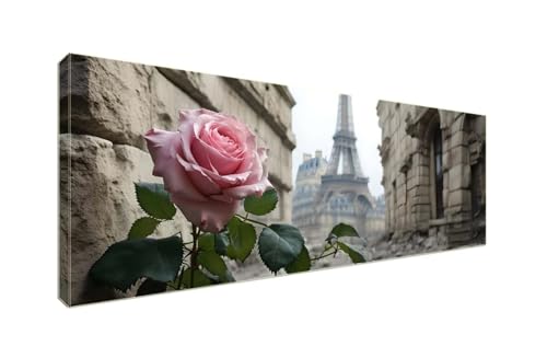 5D Diamant Painting Bilder, Diamond Painting Eiffelturm Rose Diamond Art Painting Set, Diamond Painting XXL Basteln Erwachsene, Stickerei Kreuzstich Diamant Malerei, Room Decor Wohnwand 250x100cm S-85 von Shozhoo