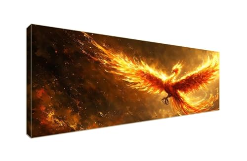 5D Diamant Painting Bilder, Diamond Painting Feuer Phoenix Diamond Art Painting Set, Diamond Painting XXL Basteln Erwachsene, Stickerei Kreuzstich Diamant Malerei, Room Decor Wohnwand 250x100cm S-904 von Shozhoo