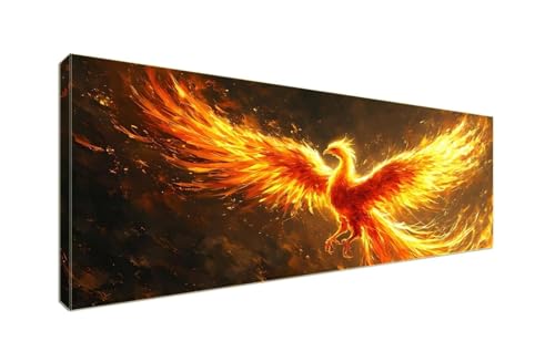 5D Diamant Painting Bilder, Diamond Painting Feuer Phoenix Diamond Art Painting Set, Diamond Painting XXL Basteln Erwachsene, Stickerei Kreuzstich Diamant Malerei, Room Decor Wohnwand 250x100cm S-905 von Shozhoo