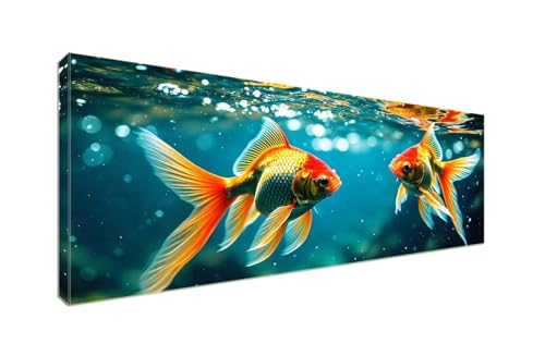 5D Diamant Painting Bilder, Diamond Painting Goldfische Tiere Diamond Art Painting Set, Diamond Painting XXL Basteln Erwachsene, Stickerei Kreuzstich Diamant Kunst Malerei, Room Decor100x40cm S-924 von Shozhoo