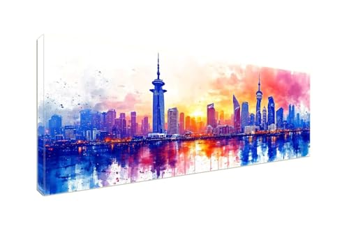 5D Diamant Painting Bilder, Diamond Painting Jingcheng Stadt Diamond Art Painting Set, Diamond Painting XXL Basteln Erwachsene, Stickerei Kreuzstich Diamant Kunst Malerei, Room Decor250x100cm S-931 von Shozhoo