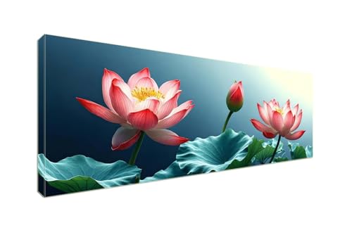 5D Diamant Painting Bilder, Diamond Painting Lotus-Landschaft Diamond Art Painting Set, Diamond Painting XXL Basteln Erwachsene, Stickerei Kreuzstich Diamant Kunst Malerei, Room Decor175x70cm S-967 von Shozhoo