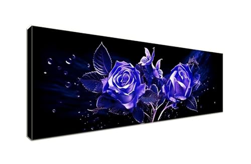 5D Diamant Painting Bilder, Diamond Painting Rose Lila Diamond Art Painting Set, Diamond Painting XXL Basteln Erwachsene, Stickerei Kreuzstich Diamant Kunst Malerei, Room Decor Wohnwand 250x100cm S101 von Shozhoo