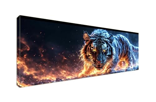 5D Diamant Painting Bilder, Diamond Painting Traumtiger Tiger Diamond Art Painting Set, Diamond Painting XXL Basteln Erwachsene, Stickerei Kreuzstich Diamant Kunst Malerei, Room Decor250x100cm S-118 von Shozhoo