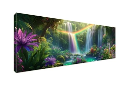 5D Diamant Painting Bilder, Diamond Painting Wasserfall Regenbogen Diamond Art Painting Set, Diamond Painting XXL Erwachsene, Stickerei Kreuzstich Diamant Kunst Malerei, Room Decor 250x100cm S-188 von Shozhoo