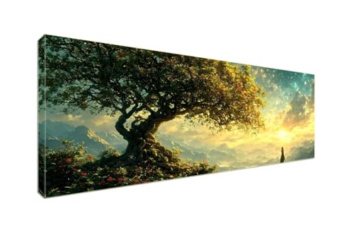 5D Diamond Painting Baumlandschaft Diamant Painting Bilder Kinder, DIY Diamond Painting Erwachsene XXL 125x50cm Diamond Painting Zubehör Set für Weihnachten Home Wand Dekor, Mädchen Geschenk S-315 von Shozhoo