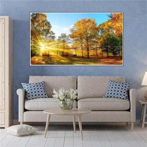 5D Diamond Painting Herbst Diamond Art GroB XXL 107x60cm Landschaft Diamant Painting Bilder Bastelset Erwachsene Malen Nach Zahlen kinder Mädchen Geschenke, Wohnzimmer Deko Schlafzimmer Z-2358 von Shozhoo