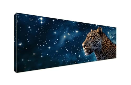 5D Diamond Painting Starry Leopard Diamant Painting Bilder Kinder, DIY Diamond Painting Erwachsene XXL 125x50cm Diamond Painting Zubehör Set für Weihnachten Home Wand Dekor, Mädchen Geschenk S-369 von Shozhoo