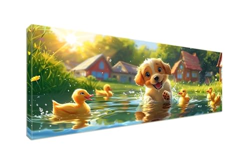 Diamant Painting Bilder, Diamond Painting Süßer Hund Diamond Art Painting Set, Diamond Painting XXL Basteln Erwachsene, Stickerei Kreuzstich Diamant Kunst Malerei, Room Decor Wohnwand 250x100cm S-939 von Shozhoo