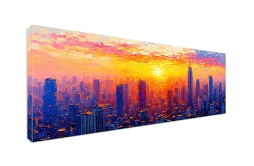 Diamant Painting Bilder, Diamond Painting Sunset City Diamond Art Painting Set, Diamond Painting XXL Basteln Erwachsene, Stickerei Kreuzstich Diamant Kunst Malerei, Room Decor Wohnwand 175x70cm S-993 von Shozhoo