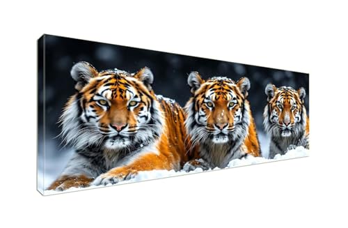 Diamant Painting Bilder, Diamond Painting Tiger Tiere Diamond Art Painting Set, Diamond Painting XXL Basteln Erwachsene, Stickerei Kreuzstich Diamant Kunst Malerei, Room Decor Wohnwand 100x40cm S-958 von Shozhoo