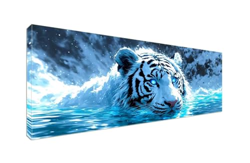 Diamant Painting Bilder, Diamond Painting Tiger Tiere Diamond Art Painting Set, Diamond Painting XXL Basteln Erwachsene, Stickerei Kreuzstich Diamant Kunst Malerei, Room Decor Wohnwand 100x40cm S-960 von Shozhoo