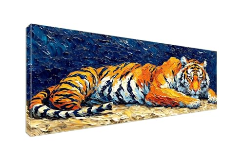 Diamant Painting Bilder, Diamond Painting Tiger Tiere Diamond Art Painting Set, Diamond Painting XXL Basteln Erwachsene, Stickerei Kreuzstich Diamant Kunst Malerei, Room Decor Wohnwand 175x70cm S-961 von Shozhoo