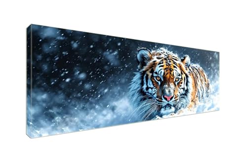 Diamant Painting Bilder, Diamond Painting Tiger Tiere Diamond Art Painting Set, Diamond Painting XXL Basteln Erwachsene, Stickerei Kreuzstich Diamant Kunst Malerei, Room Decor Wohnwand 250x100cm S-956 von Shozhoo