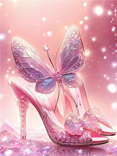 Diamond Painting, 5D Diamant Painting Bilder Kinder, 30x20cm Vollbohrer Malen Nach Zahlen Basteln Erwachsene Diamond Painting Set, Diamond Art Painting für Home Wall Dekoration High Heel Blume S-1915 von Shozhoo