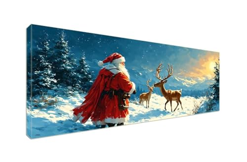 Diamond Painting Erwachsene Groß XXL 225x90cm Diamant Painting Bilder, 5D Hirsch Weihnachtsmann Diamond Painting Kinder DIY Voll Diamant Malen Nach Zahlen, Cross Stickerei Malerei Kits Wand Dekor S985 von Shozhoo