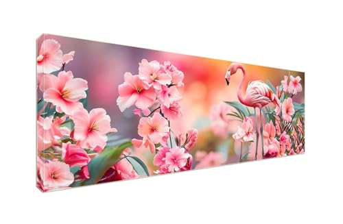 Diamond Painting Erwachsene Groß XXLl 150x60cm Diamant Painting Bilder, 5D Flamingoblume Diamond Painting Kinder DIY Voll Diamant Crystal Art Malen Nach Zahlen, Stickerei Malerei Kits Wand Dekor S-909 von Shozhoo