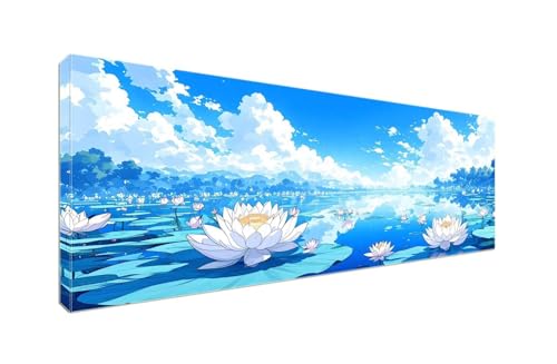 Diamond Painting Erwachsene Groß XXLl 150x60cm Diamant Painting Bilder, 5D Lotus-Landschaft Diamond Painting Kinder DIY Voll Diamant Art Malen Nach Zahlen, Stickerei Malerei Kits Wand Dekor S-968 von Shozhoo