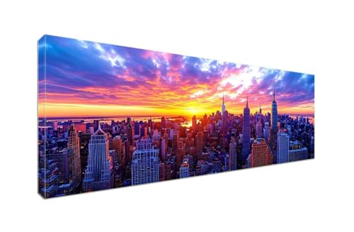 Diamond Painting Erwachsene Groß XXLl 150x60cm Diamant Painting Bilder, 5D Sunset City Diamond Painting Kinder DIY Voll Diamant Crystal Art Malen Nach Zahlen, Stickerei Malerei Kits Wand Dekor S-994 von Shozhoo